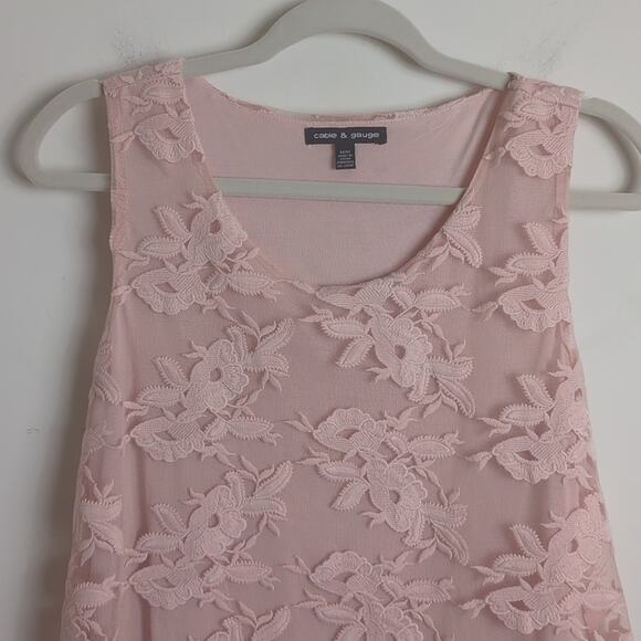 Soft Pink Viscose Pullover Top with Embroidered Panel Women's Size Medium - Picture 2 of 10